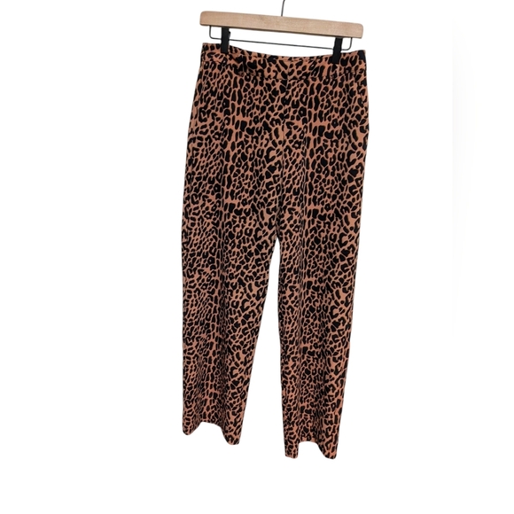 Scotch & Soda Pants - Scotch & Soda Leopard Print High Rise Cropped Pants Trousers